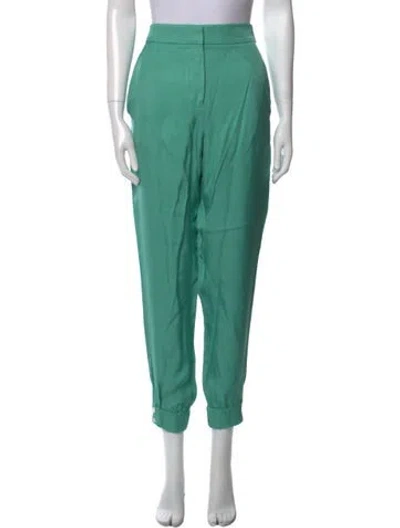 Pre-owned Tibi Straight Leg Pants In Green