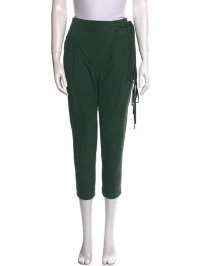 Pre-owned Tibi Straight Leg Pants In Green