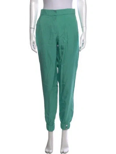 Pre-owned Tibi Straight Leg Pants In Green