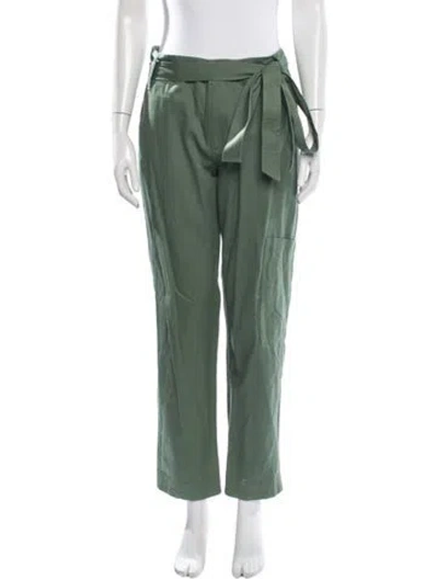 Pre-owned Tibi Straight Leg Pants In Green