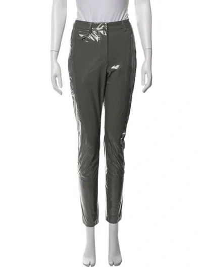 Pre-owned Tibi Straight Leg Pants In Metallic/silver