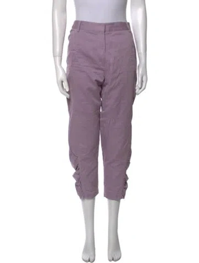 Pre-owned Tibi Straight Leg Pants In Purple