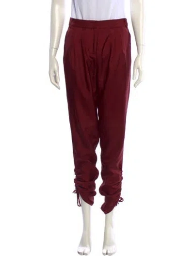 Pre-owned Tibi Straight Leg Pants In Red