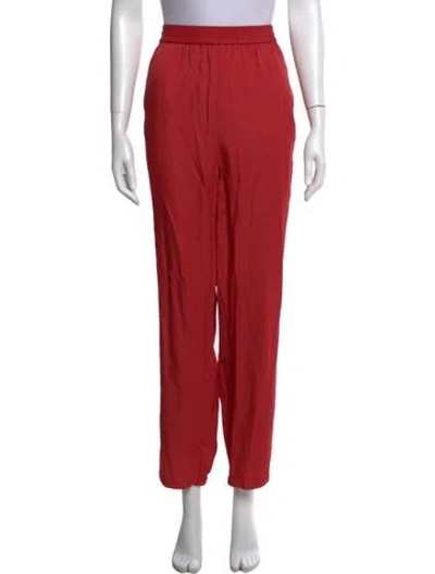 Pre-owned Tibi Straight Leg Pants In Red