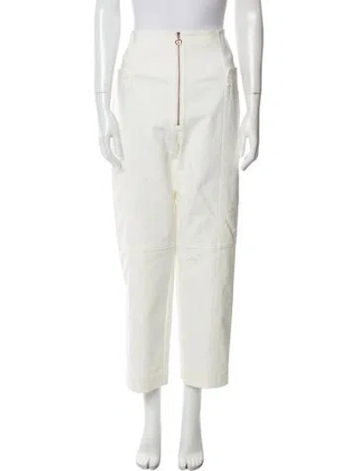 Pre-owned Tibi Straight Leg Pants In White