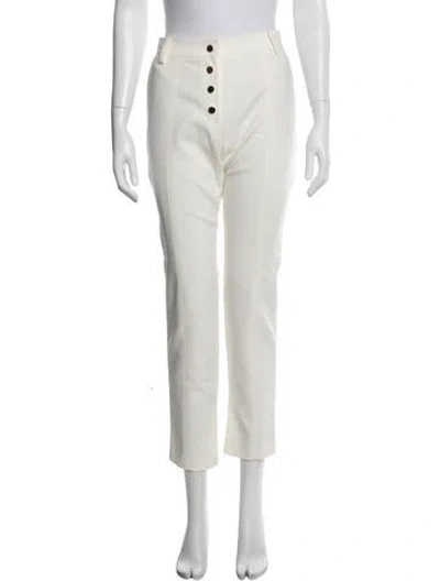 Pre-owned Tibi Straight Leg Pants In White