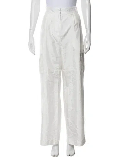 Pre-owned Tibi Straight Leg Pants In White