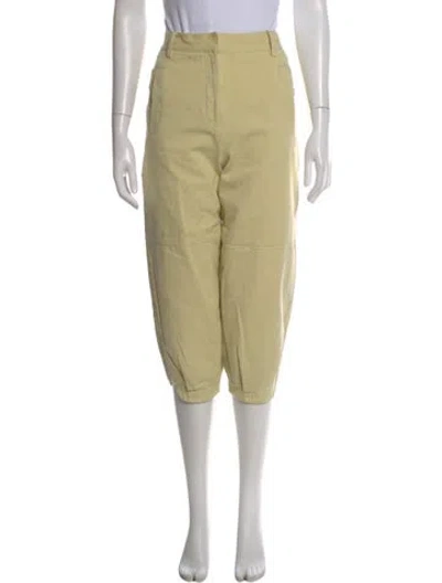Pre-owned Tibi Straight Leg Pants In Yellow