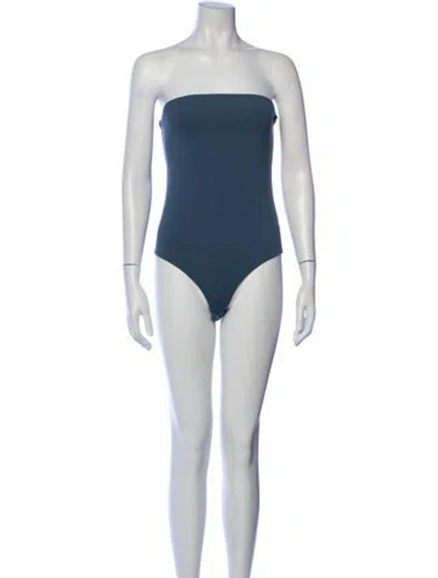 Pre-owned Tibi Strapless Bodysuit In Blue
