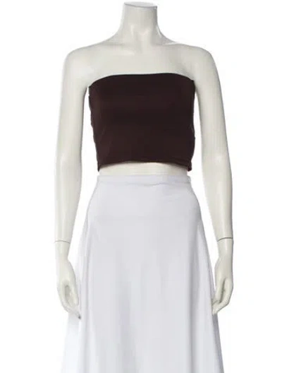 Pre-owned Tibi Strapless Crop Top In Black