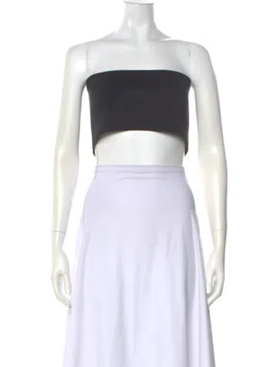 Pre-owned Tibi Strapless Crop Top In Black