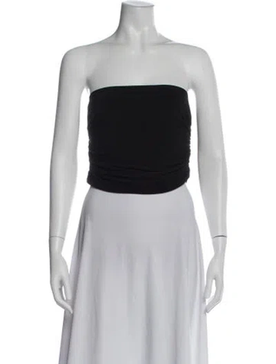 Pre-owned Tibi Strapless Crop Top In Black