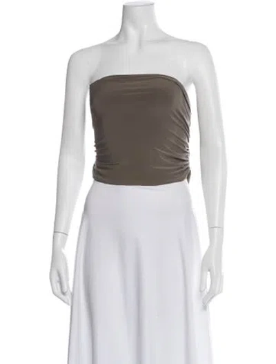 Pre-owned Tibi Strapless Crop Top In Black