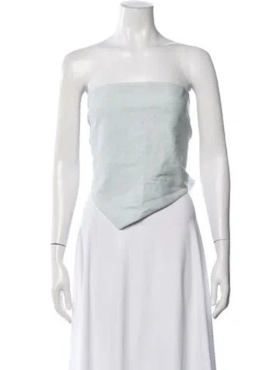 Pre-owned Tibi Strapless Crop Top In Blue