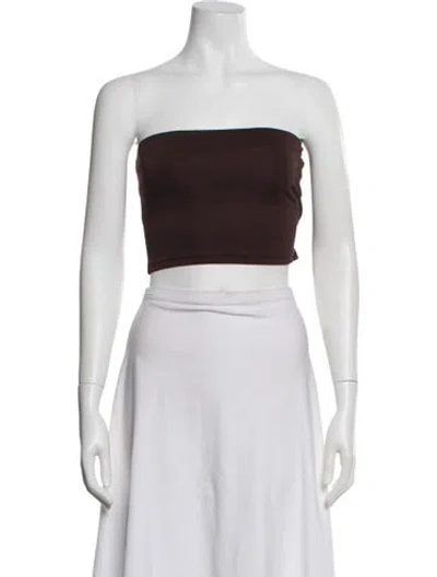 Pre-owned Tibi Strapless Crop Top In Brown