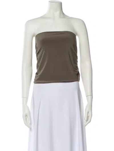 Pre-owned Tibi Strapless Crop Top In Neutral