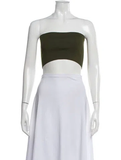 Pre-owned Tibi Strapless Crop Top W/ Tags In Green