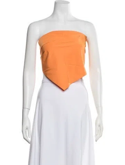 Pre-owned Tibi Strapless Crop Top W/ Tags In Orange