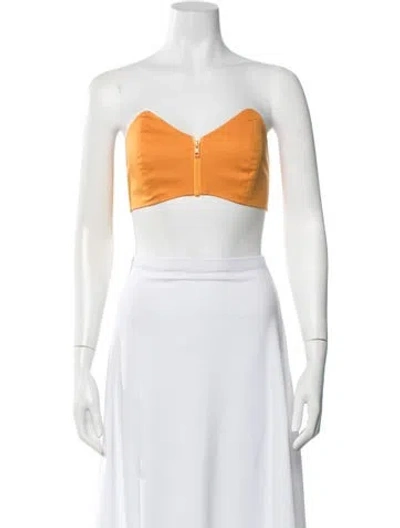 Pre-owned Tibi Strapless Crop Top W/ Tags In Orange