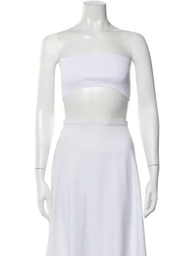 Pre-owned Tibi Strapless Crop Top W/ Tags In White