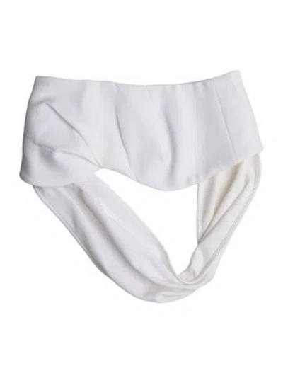 Pre-owned Tibi Strapless Crop Top In White