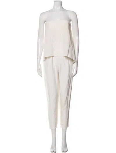 Pre-owned Tibi Strapless Jumpsuit In Neutral