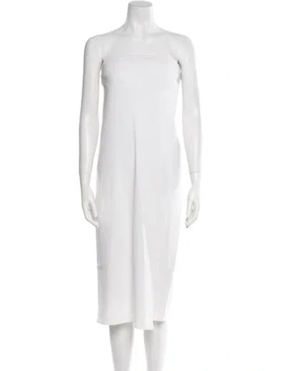 Pre-owned Tibi Strapless Knee-length Dress In Neutral