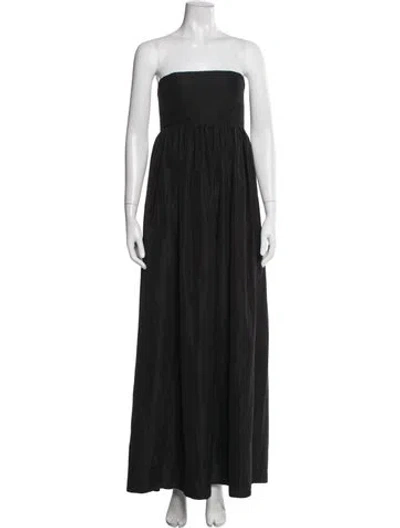 Pre-owned Tibi Strapless Long Dress In Black