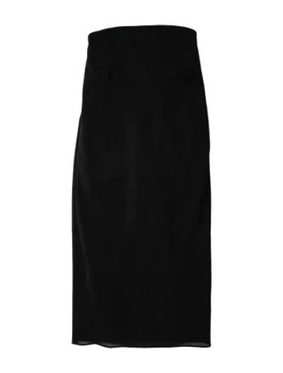 Pre-owned Tibi Strapless Midi Length Dress In Black