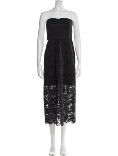 Pre-owned Tibi Strapless Midi Length Dress In Black