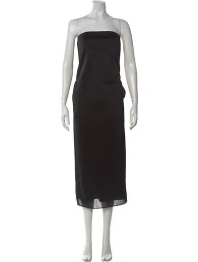 Pre-owned Tibi Strapless Midi Length Dress In Black