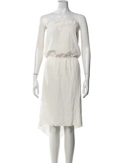 Pre-owned Tibi Strapless Midi Length Dress In Neutrals