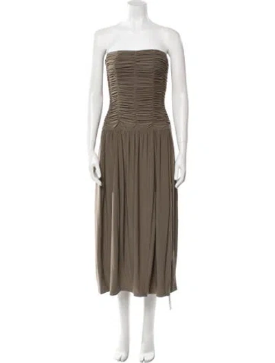 Pre-owned Tibi Strapless Midi Length Dress W/ Tags In Green