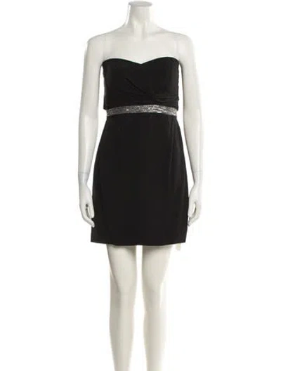 Pre-owned Tibi Strapless Mini Dress In Black
