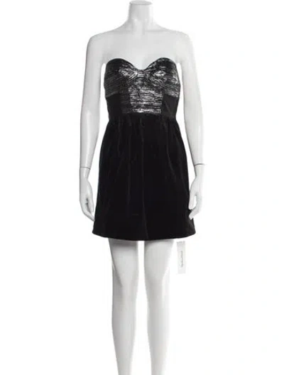 Pre-owned Tibi Strapless Mini Dress In Black