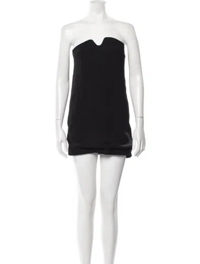 Pre-owned Tibi Strapless Mini Dress In Black