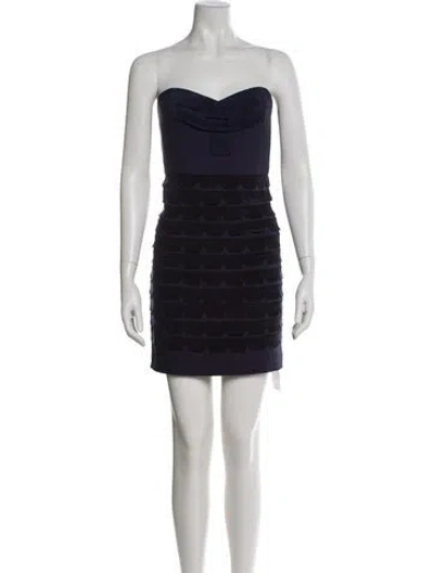 Pre-owned Tibi Strapless Mini Dress In Blue