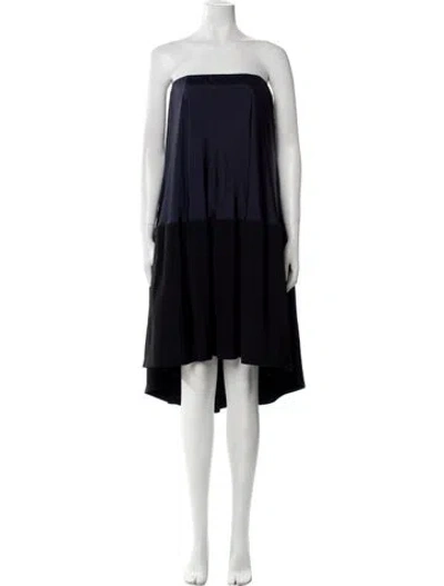 Pre-owned Tibi Strapless Mini Dress In Blue