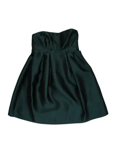 Pre-owned Tibi Strapless Mini Dress In Green