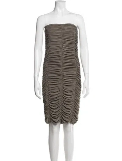 Pre-owned Tibi Strapless Mini Dress In Green