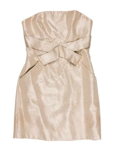 Pre-owned Tibi Strapless Mini Dress In Neutral
