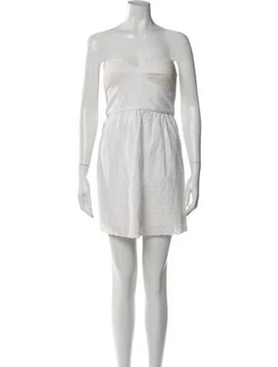Pre-owned Tibi Strapless Mini Dress In White