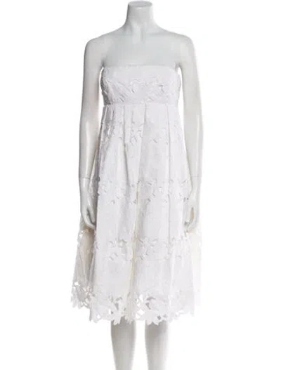 Pre-owned Tibi Strapless Mini Dress In White