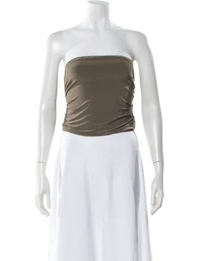 Pre-owned Tibi Strapless Top In Green
