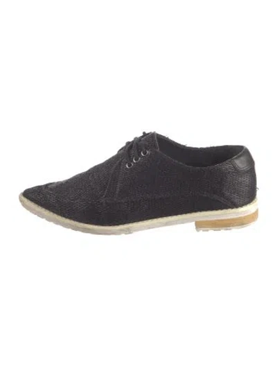 Pre-owned Tibi Straw Oxfords In Black