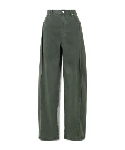 Tibi Stretch-twill Pants In Green