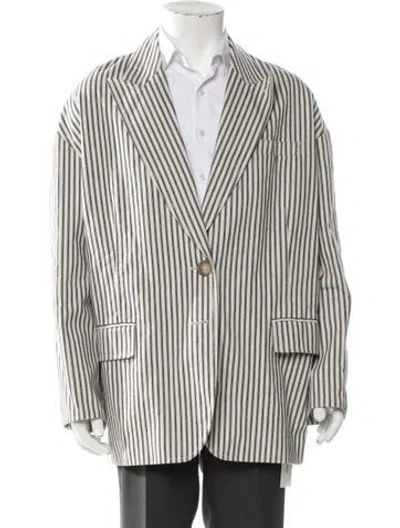 Pre-owned Tibi Striped Blazer In Neutral