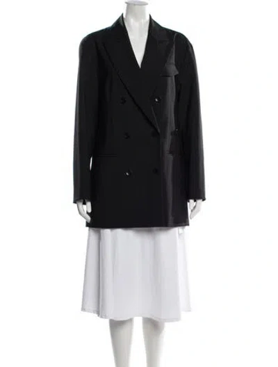 Pre-owned Tibi Striped Coat In Black