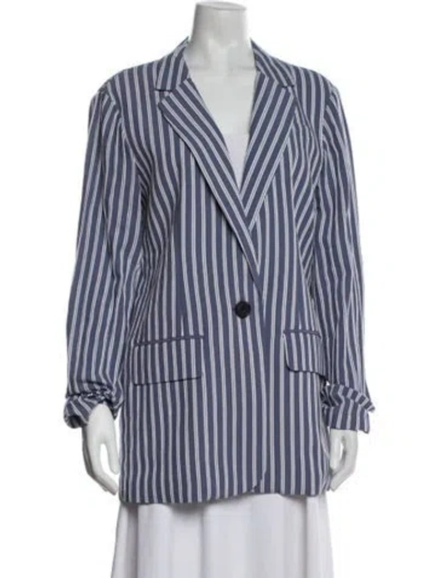 Pre-owned Tibi Striped Coat In Blue