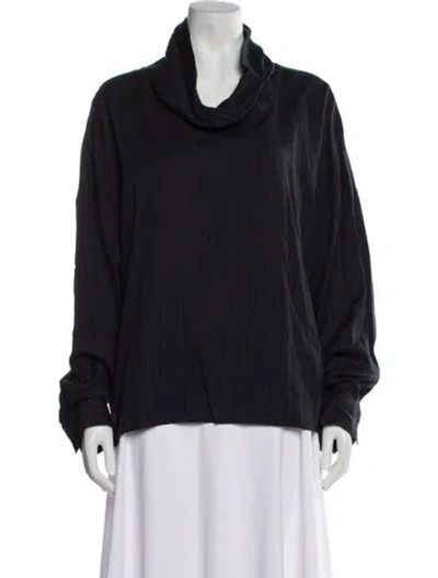 Pre-owned Tibi Striped Cowl Neck Top In Blue